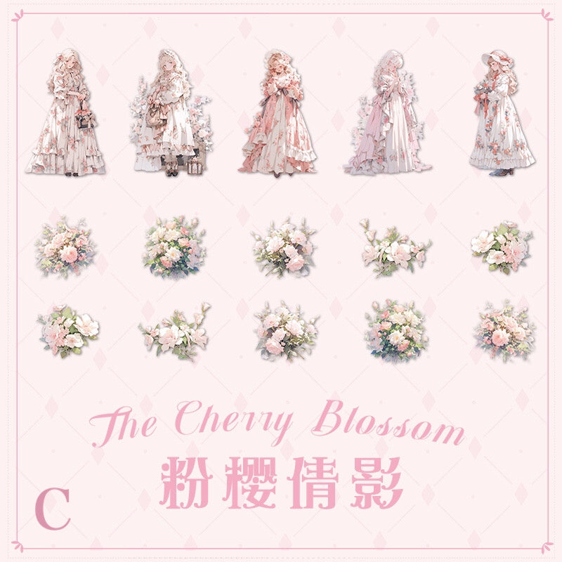 「1752ad」 女の子 人物 ステッカー シール 全4種