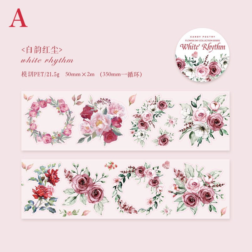 「1731af」花 フラワー PETテープ マスキングテープ 全6種