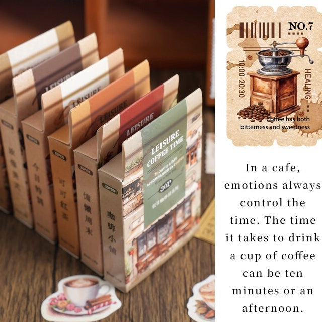 「1735af」ヴィンテージ コーヒー カフェ ステッカー シール 全6種