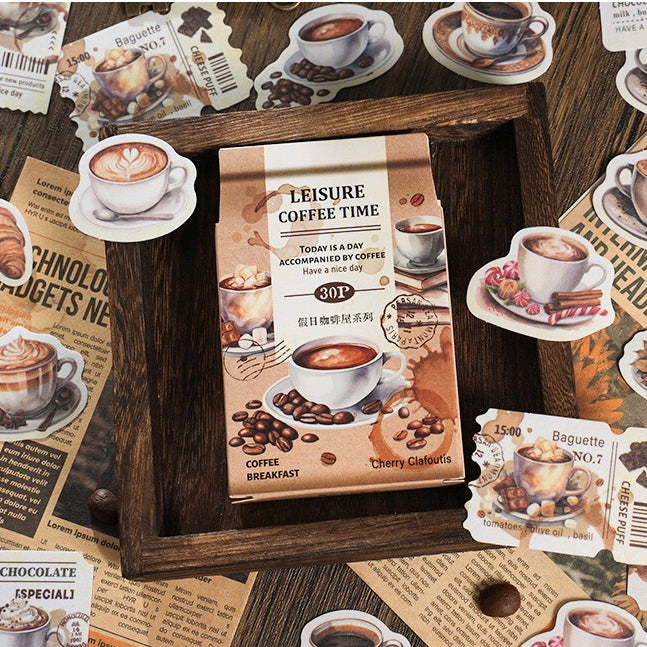 「1735af」ヴィンテージ コーヒー カフェ ステッカー シール 全6種