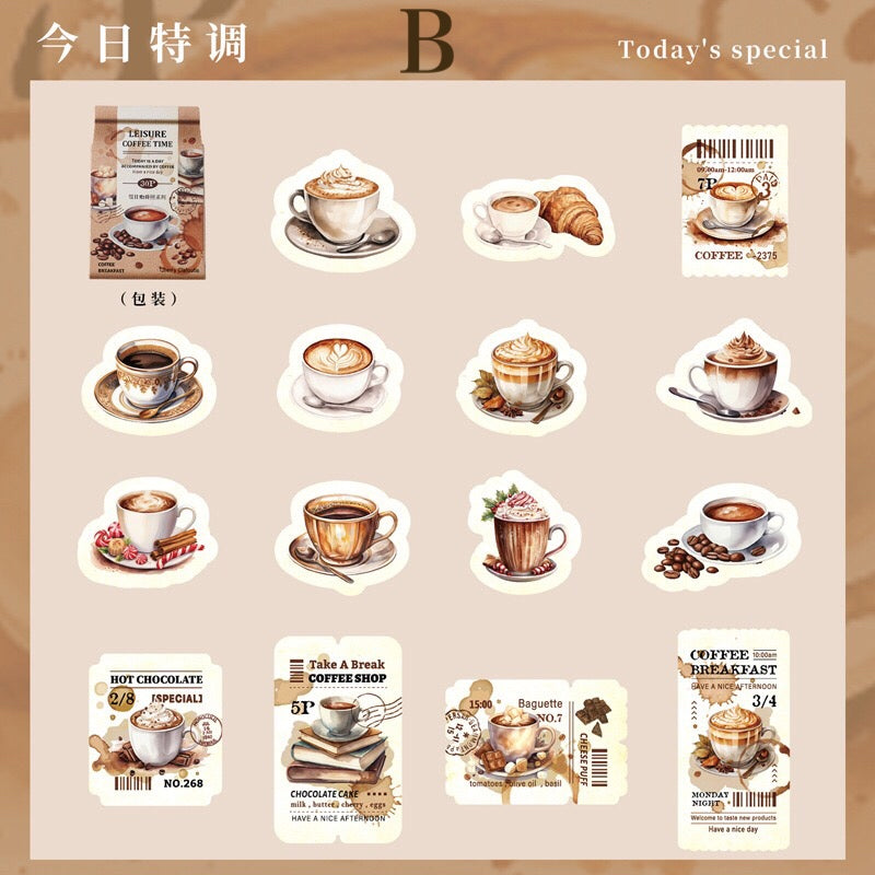 「1735af」ヴィンテージ コーヒー カフェ ステッカー シール 全6種
