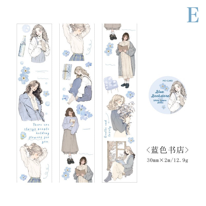 1882af」女の子 人物 マスキングテープ PETテープ 全6種